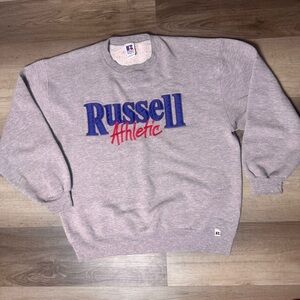 Vintage Early 90s Russell Athletic Gray Logo Sweatshirt
